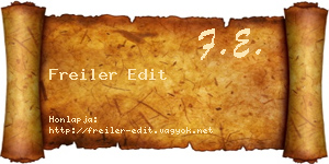 Freiler Edit névjegykártya